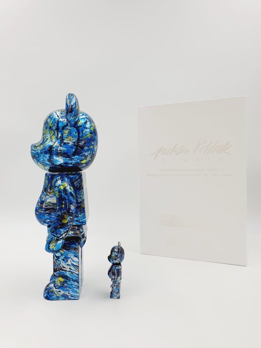 Medicom Toy - Be@rbrick 400% + 100% Jackson Pollock StudioChrome Bearbrick 2021