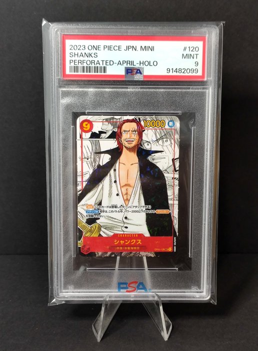 One Piece Japanese Graded card - Saikyo Jump Mini - Shanks Manga - PSA 9