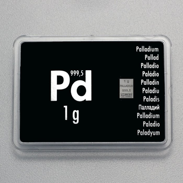 1 gram - Palladium - Med certifikat  (Ingen mindstepris)