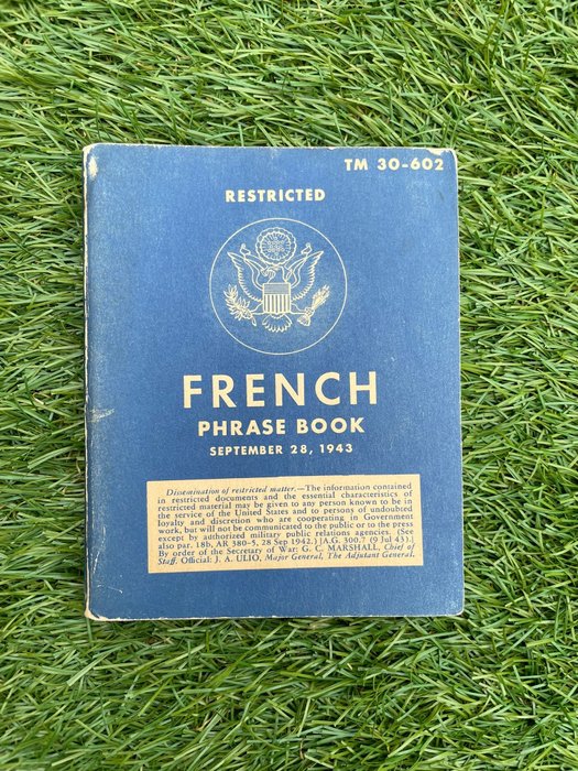 Official WW2 US Army Soldiers French Language Guide - Airborne - Ranger - D-Day - Invasion of Normandy - France liberation - Infantry - 1943