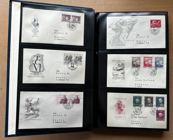 Tjekkoslovakiet 1947/1968 - Samling af FDC-kuverter i 2 Importa Albums