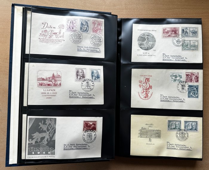 Tjekkoslovakiet 1947/1968 - Samling af FDC-kuverter i 2 Importa Albums