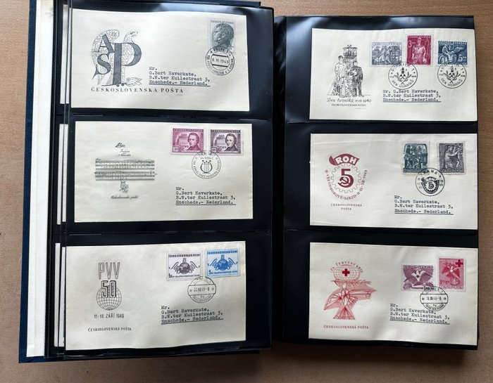 Tjekkoslovakiet 1947/1968 - Samling af FDC-kuverter i 2 Importa Albums