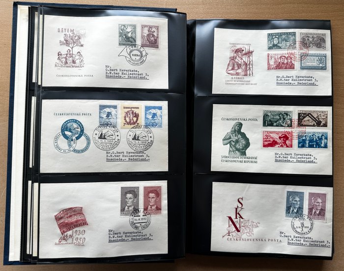 Tjekkoslovakiet 1947/1968 - Samling af FDC-kuverter i 2 Importa Albums