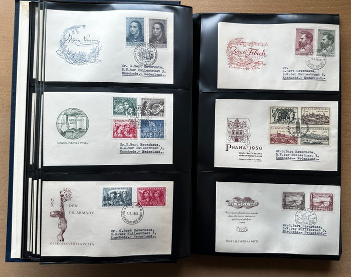 Tjekkoslovakiet 1947/1968 - Samling af FDC-kuverter i 2 Importa Albums