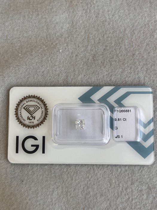 1 pcs Diamant  (Natur)  - 0.81 ct - Radiant - G - VS1 - International Gemological Institute (IGI)