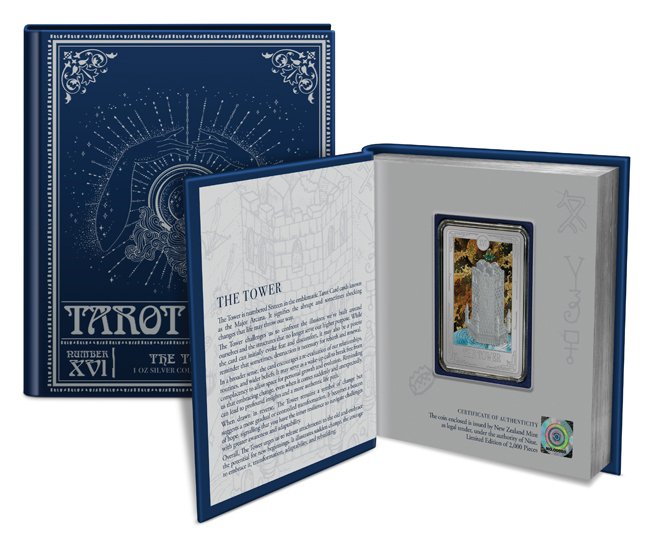 Niue. 2 Dollars 2024 Tarot Cards - The Tower, 1 Oz (.999)