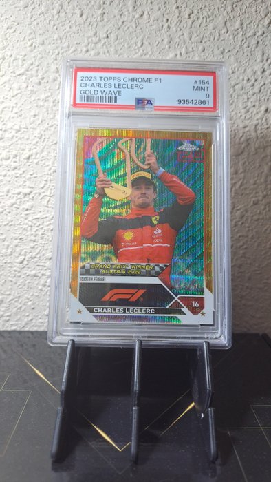 2023 Topps Now F1 Charles Leclerc #154 Gold Wave /50 PSA 9 - 1 Graded card