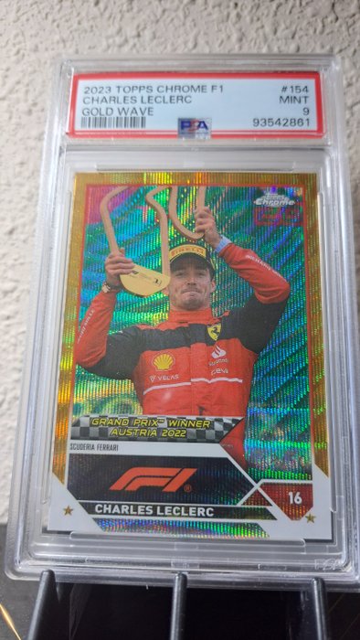 2023 Topps Now F1 Charles Leclerc #154 Gold Wave /50 PSA 9 - 1 Graded card