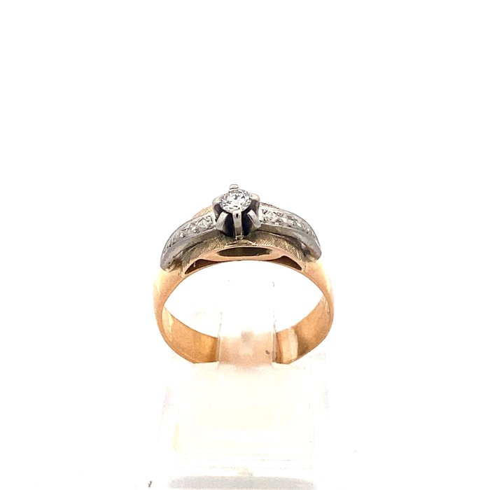 Ring - 18 kraat Gulguld Diamant (Natur)