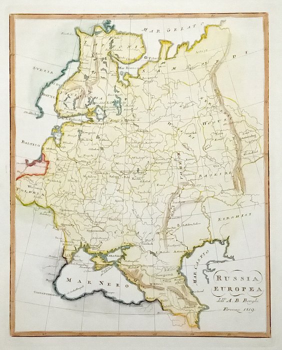 Europa - Rusland Ukraine Letland Estland Hviderusland Armenien Aserbajdsjan Georgien Sortehavet; Borghi - Russia Europea - 1801-1820