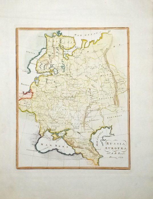 Europa - Rusland Ukraine Letland Estland Hviderusland Armenien Aserbajdsjan Georgien Sortehavet; Borghi - Russia Europea - 1801-1820