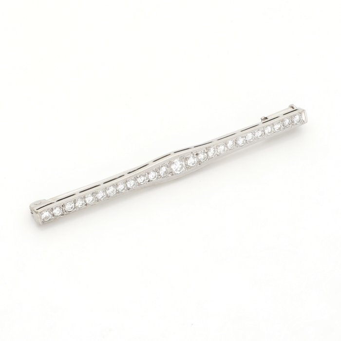 Broche - 18 kraat Hvidguld -  0.63ct. tw. Diamant (Natur)