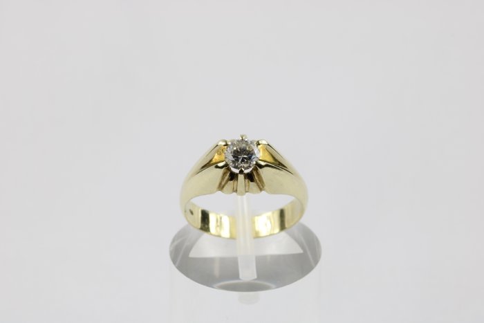 Ring - 14 karat Gulguld -  0.60ct. tw. Diamant (Natur)