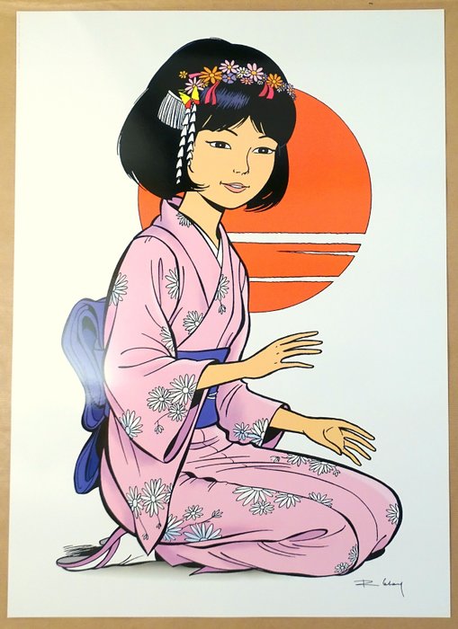 Leloup Roger - 1 Offset Print - Yoko Tsuno - Kimono Rose