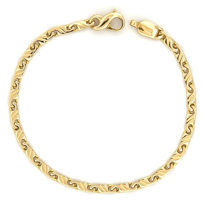 Armbånd - Solid Bracelet - 132 g - 18 kraat Gulguld Hvidguld