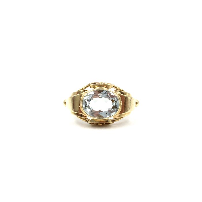 Ingen mindstepris - Ring - 14 karat Gulguld -  1.67ct. tw. Akvamarin - testet