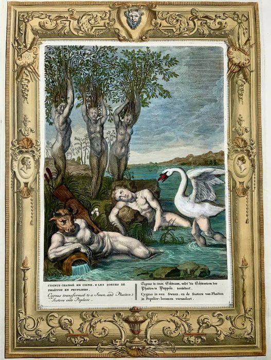 Bernard Picart (1673-1733) - Mythology - Cygnus transformed as a Swan, Phaeton