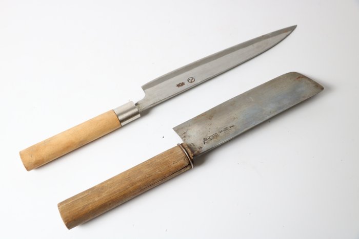 "刀 KATANA"   柳刃 Yanagiba ,  薄刃 Usuba - Køkkenkniv - Kitchen knife set - Stål - Japan