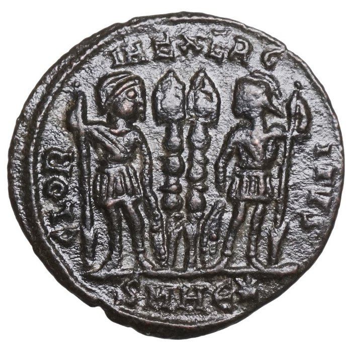 Romarriket Constantine I (AD 306-337) Follis Heraclea Soldaten mit Standarten  (Ingen mindstepris)