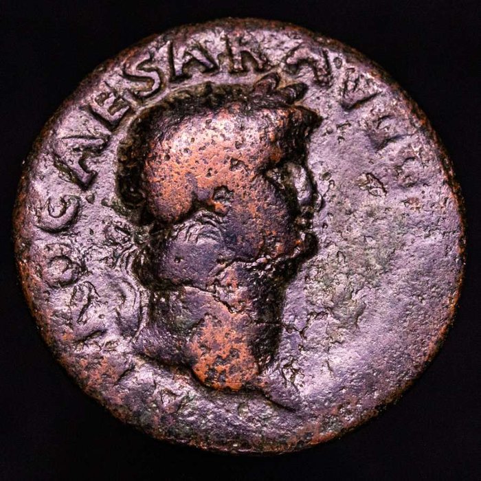 Romarriket. Nero (AD 54-68). As Rome, AD 66. PACE P R VBIQ PARTA IANVM CLVSIT, Temple of Janus  (Ingen mindstepris)