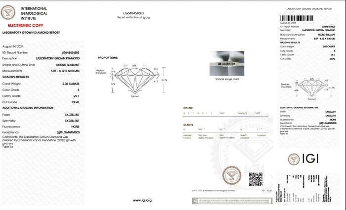 Ingen mindstepris - Øreringe - 18 kraat Hvidguld -  4.04ct. tw. Diamant (Laboratoriedyrket) - Og VS1 IDEAL