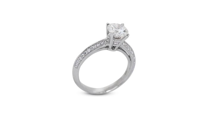 Ring - 18 kraat Hvidguld -  177ct tw Diamant (Natur) - Diamant