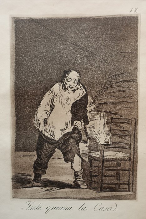 Francisco José De Goya y Lucientes (1746-1828), after - Caprichos, Blatt #18: Y se le quema la casa (Und sein Haus brennt ab)