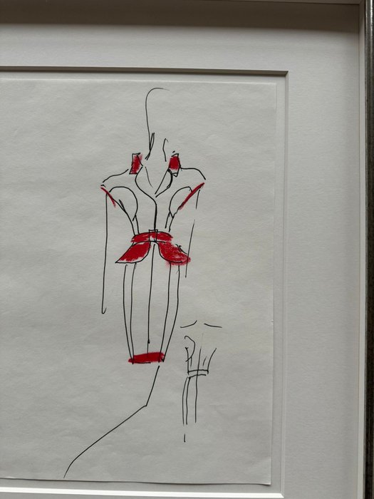 Karl Lagerfeld (1938-2019) - Dress red accents