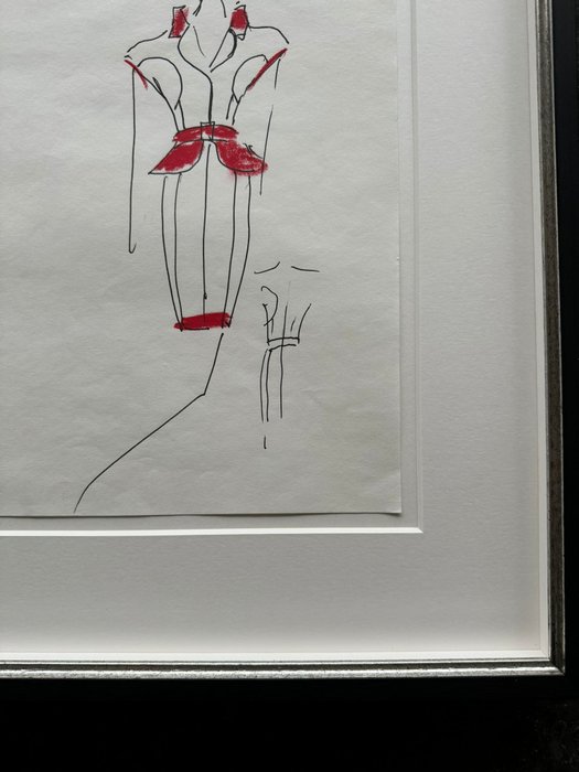 Karl Lagerfeld (1938-2019) - Dress red accents