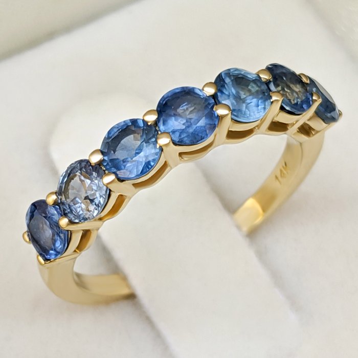 Ingen mindstepris - Ring - 14 karat Gulguld -  180ct tw Safir - GCI