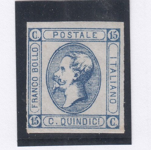 Italien Kongerige 1863 - 15 C Litografisk 1 type Mnh certificeret Diena - Sassone nr 12