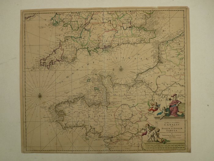 Europa - Kanal / Bretagne / Normandie / Cornwall; Th Danckerts - Novissima et accuratissima Canalis inter Angliae et Galliae Tabula - 1681-1700