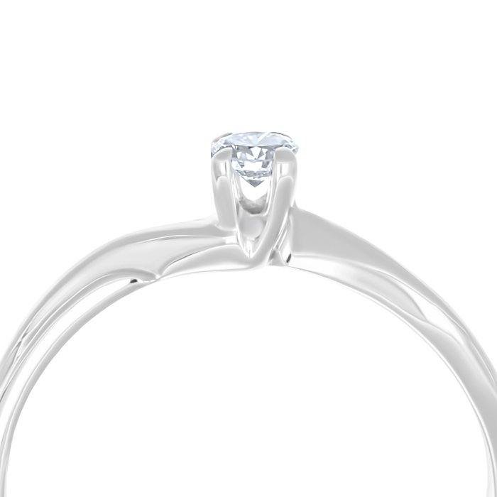 Ring - 18 kraat Hvidguld -  0.10ct. tw. Diamant (Natur)