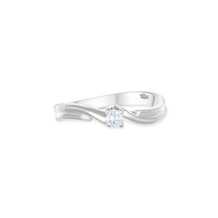 Ring - 18 kraat Hvidguld -  0.10ct. tw. Diamant (Natur)