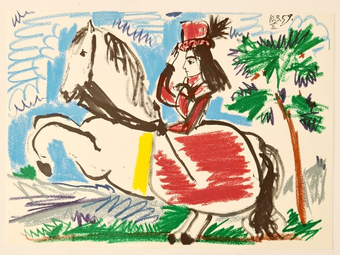 Pablo Picasso (1881-1973) - Amazona X. 10.3.59. Suite Toros y Toreros.  1961. 1°Edición