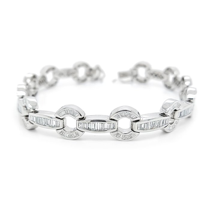 Armbånd - 18 kraat Hvidguld -  11.82ct. tw. Diamant (Natur) - D/VVS