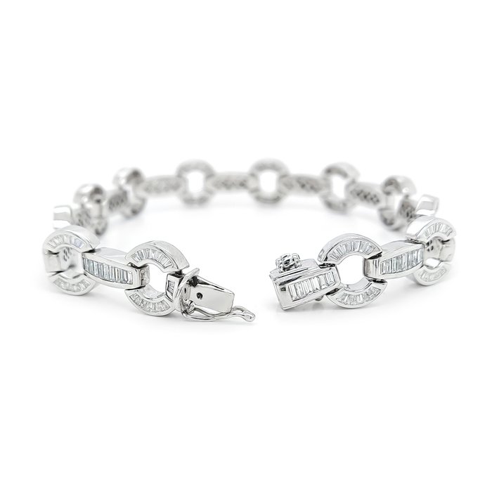 Armbånd - 18 kraat Hvidguld -  11.82ct. tw. Diamant (Natur) - D/VVS