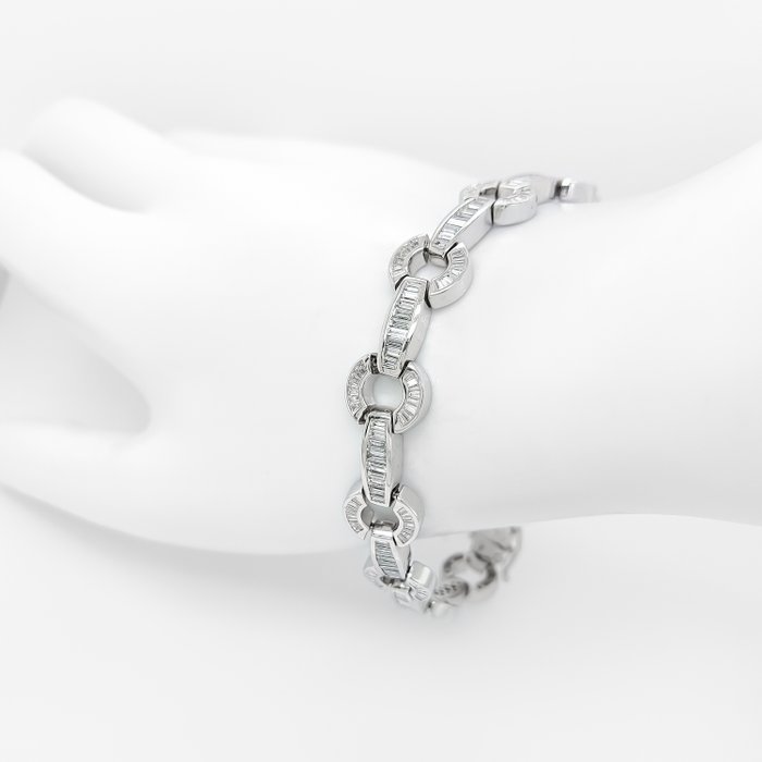 Armbånd - 18 kraat Hvidguld -  11.82ct. tw. Diamant (Natur) - D/VVS