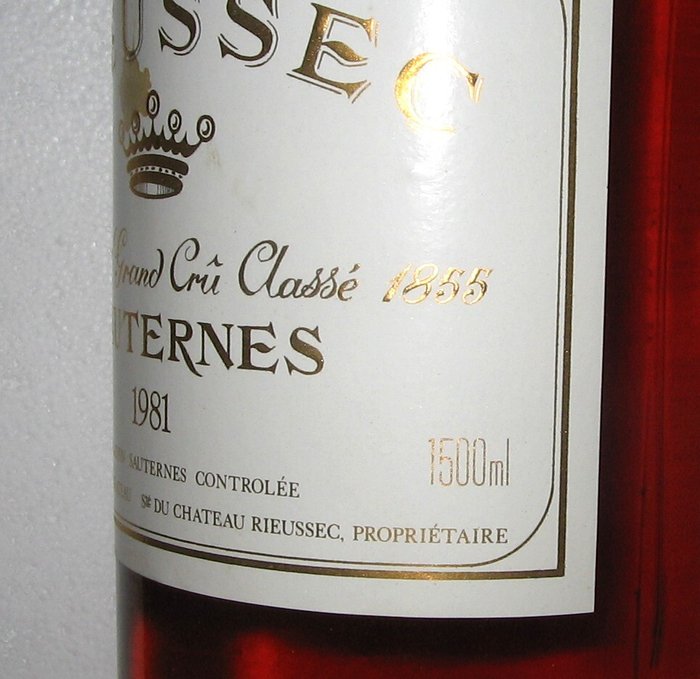 1981 Château Rieussec - Sauternes 1er Grand Cru Classé - 1 Magnum (15 L)