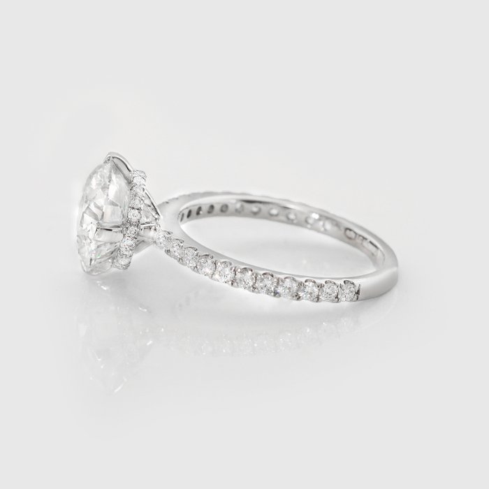 Ingen mindstepris - Ring - 14 karat Hvidguld -  3.44ct. tw. Diamant (Laboratoriedyrket) - Diamant - IGI 3,00 ct Ideal E VS1