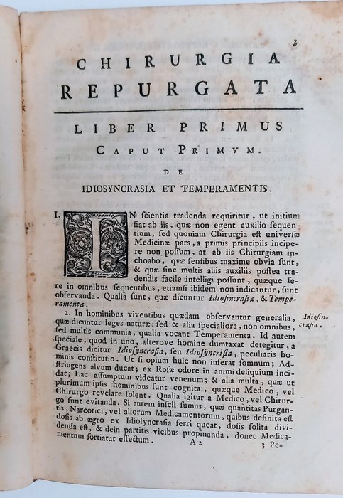 Jan (Johann) de Gorter - Chirurgia Repurgata accessit materies medica. Chirurgiae Repurgatae accomodata editio prima italica - 1745