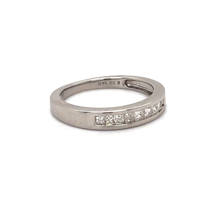 Ring - 14 karat Hvidguld Diamant (Natur)