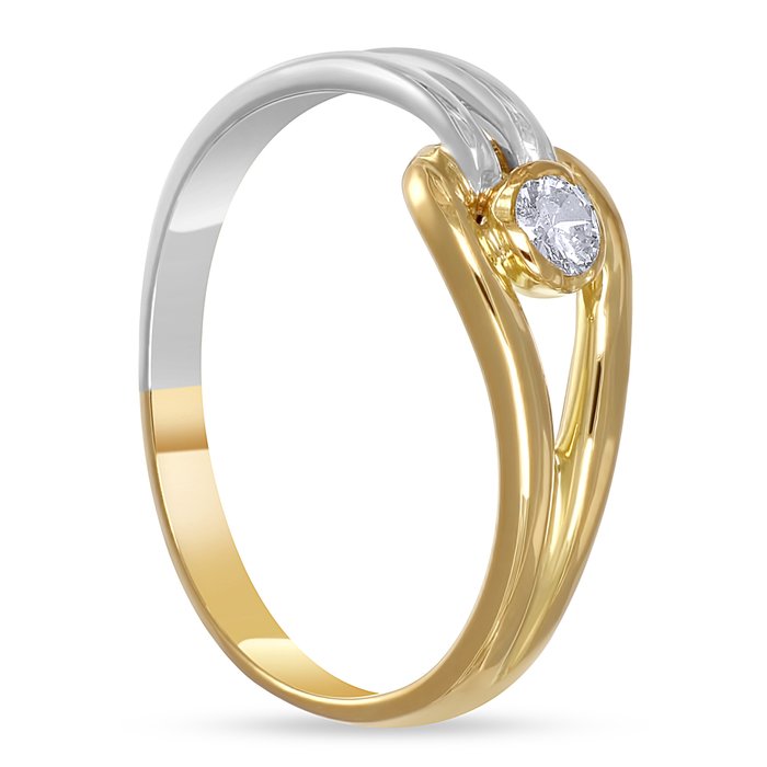 Damiani - Ring - 18 kraat Gulguld Hvidguld -  016ct tw Diamant (Natur)