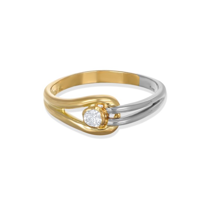 Damiani - Ring - 18 kraat Gulguld Hvidguld -  016ct tw Diamant (Natur)