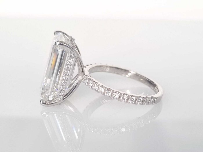 Forlovelsesring - 18 kraat Hvidguld -  10.50ct. tw. Diamant (Laboratoriedyrket) - Diamant