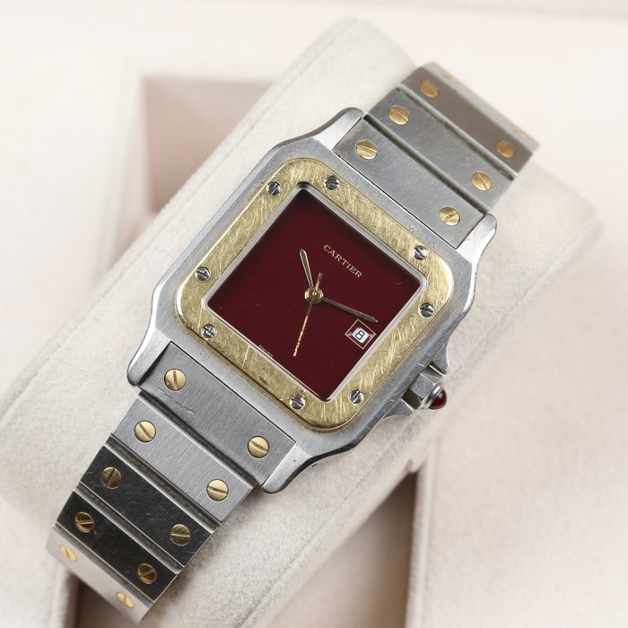 Cartier - Santos Galbee Burgundy Dial - 2961 - Mænd - 1980-1989