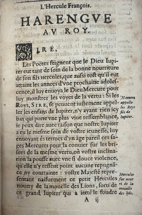 D.B. - Louis XIII L'Hercule François : Harengue au Roy - 1618