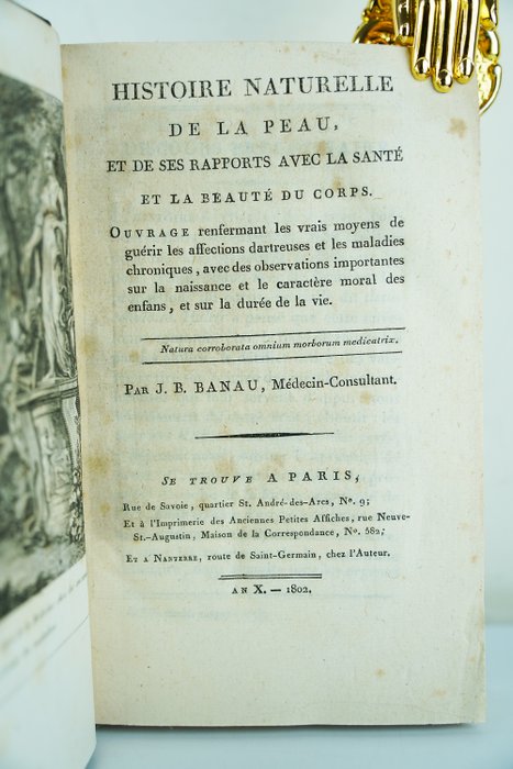 JB Banau - Histoire naturelle de la peau et de ses rapports avec la santé et la beauté du corps - 1802