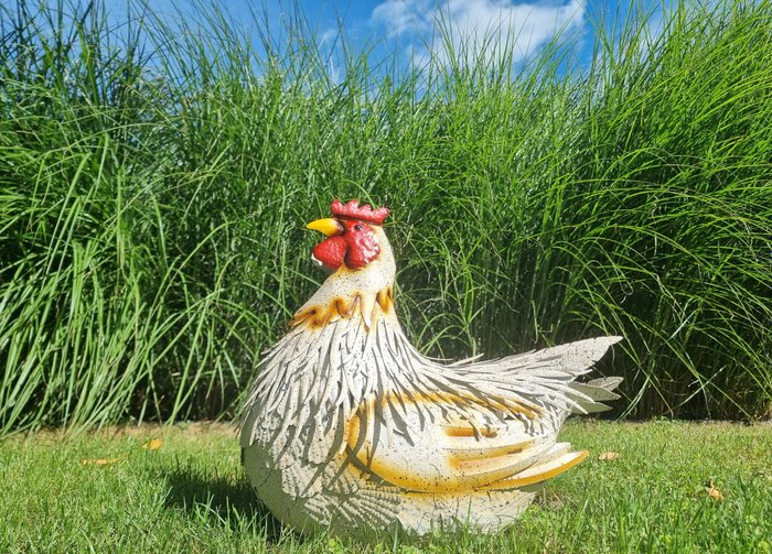 Skulptur, Metal Hen - Garden chicken figure - 46 cm - Metal